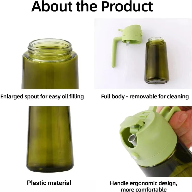 2-in-1 Glass Oil Sprayer & Pourer (470ml)