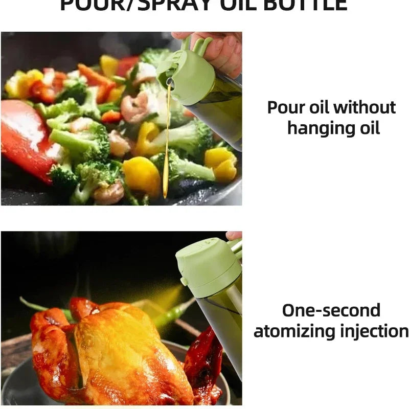 2-in-1 Glass Oil Sprayer & Pourer (470ml)
