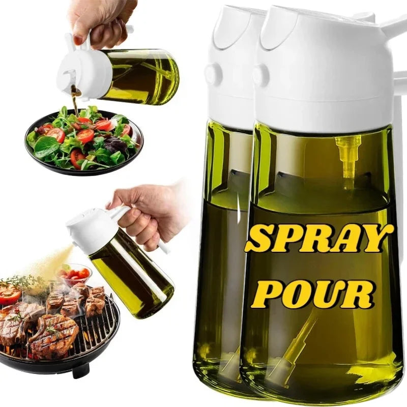 2-in-1 Glass Oil Sprayer & Pourer (470ml)