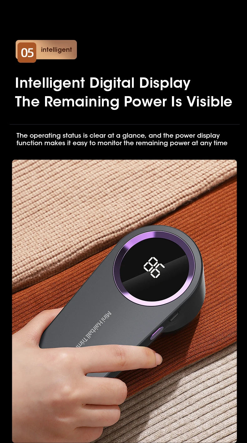 SwiftShave™ Digital LED Fabric & Lint Shaver