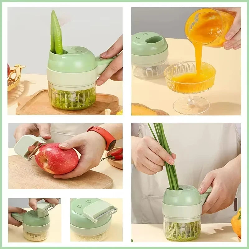 SwiftChop™ 4-in-1 Handheld Electric Veggie Slicer