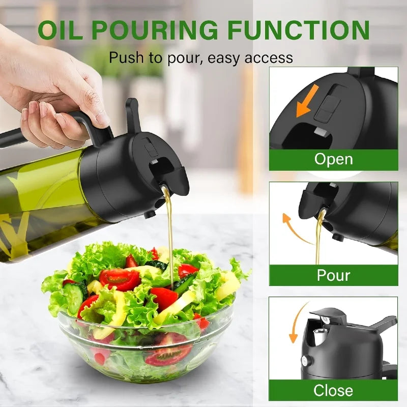 2-in-1 Glass Oil Sprayer & Pourer (470ml)