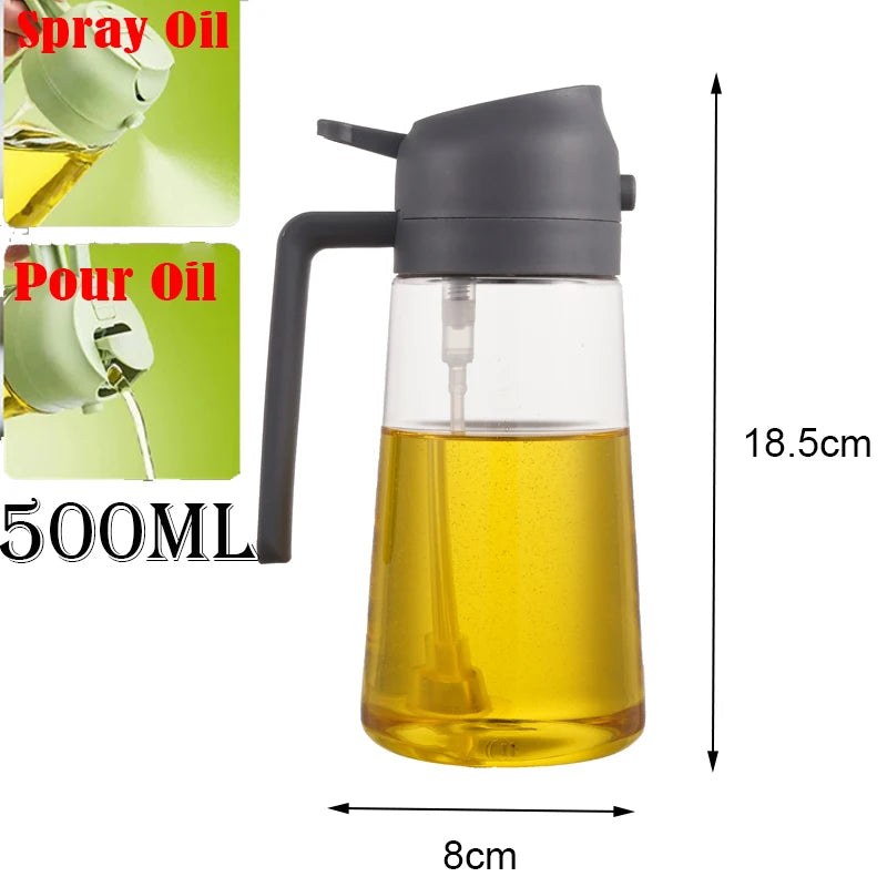 2-in-1 Glass Oil Sprayer & Pourer (470ml)