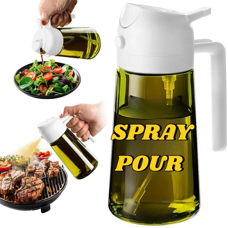 2-in-1 Glass Oil Sprayer & Pourer (470ml)