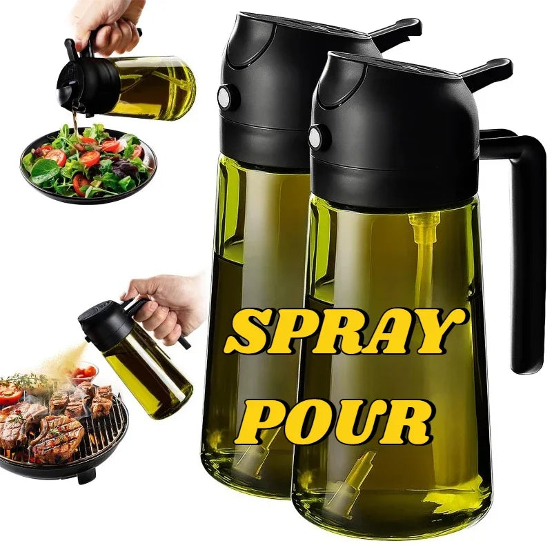 2-in-1 Glass Oil Sprayer & Pourer (470ml)