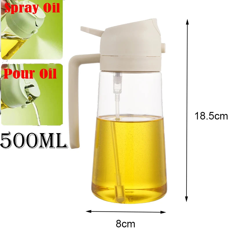 2-in-1 Glass Oil Sprayer & Pourer (470ml)