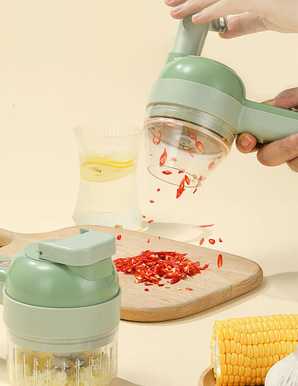 SwiftChop™ 4-in-1 Handheld Electric Veggie Slicer