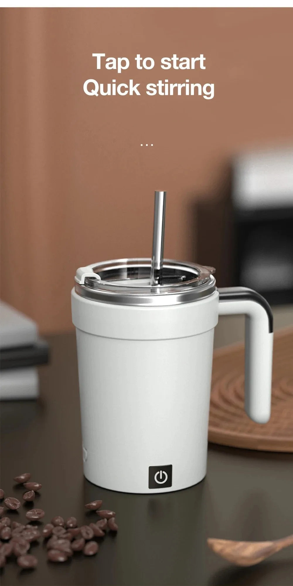 SwiftMix™ Auto Magnetic Self-Stirring Mug