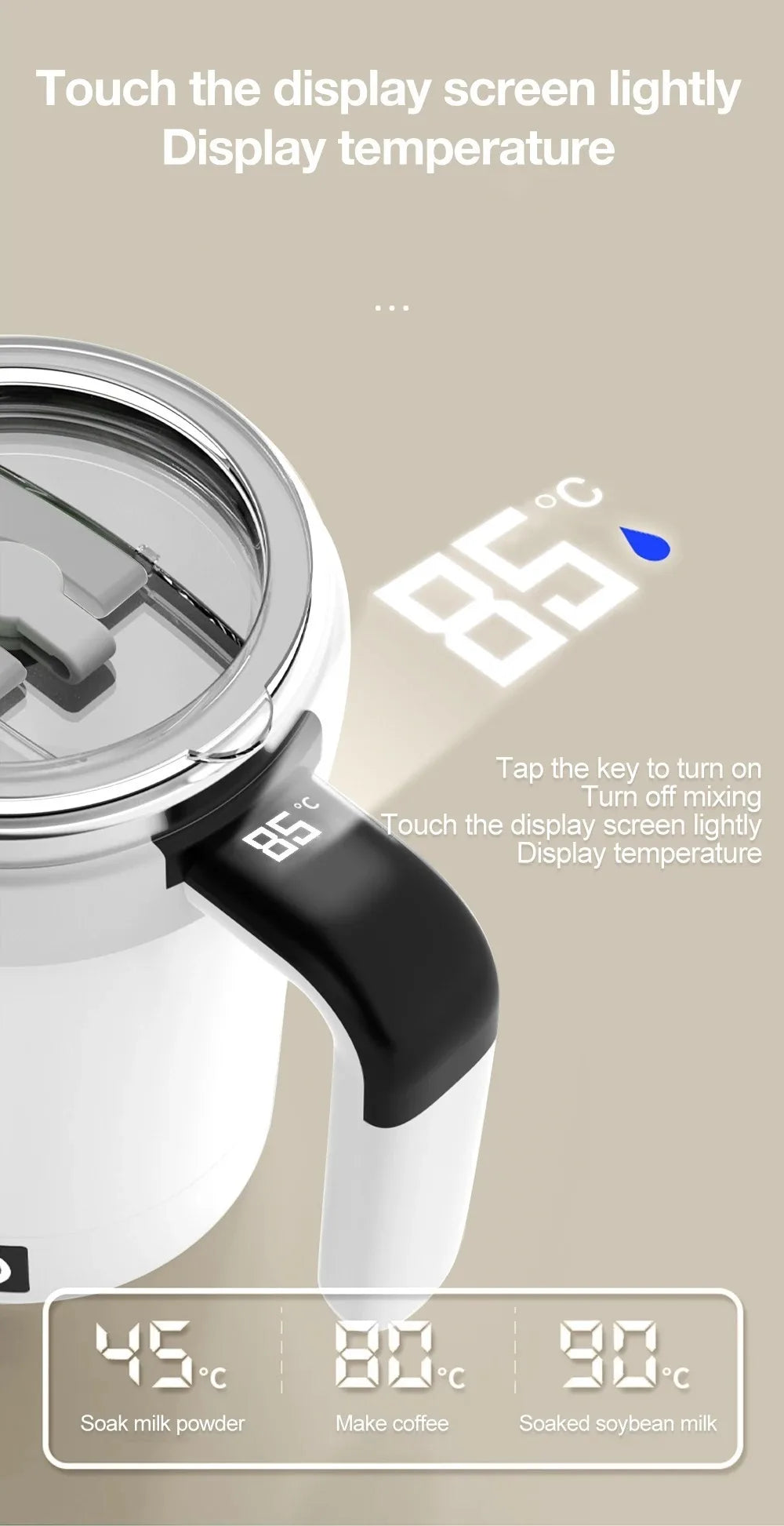 SwiftMix™ Auto Magnetic Self-Stirring Mug