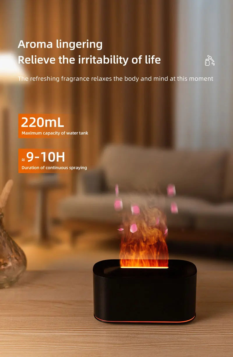 FlameAura™ Simulation LED Fire Diffuser & Humidifier
