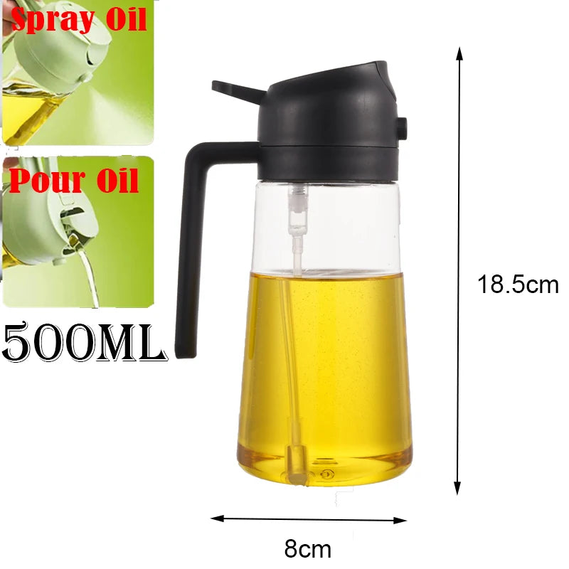 2-in-1 Glass Oil Sprayer & Pourer (470ml)
