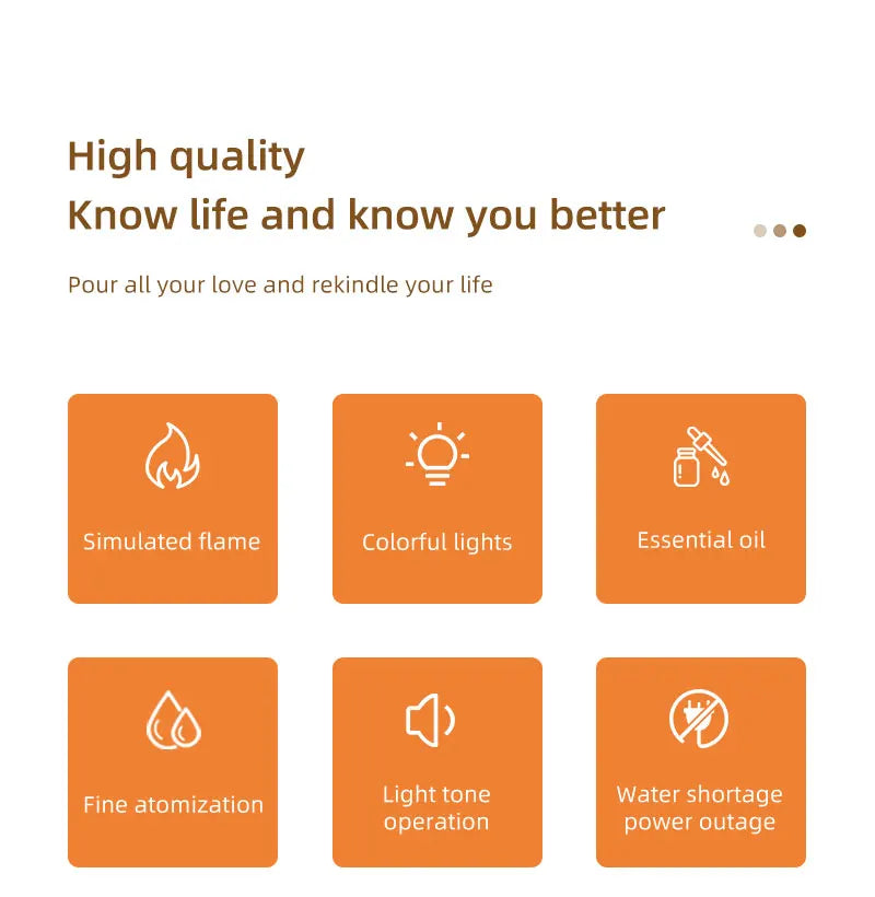 FlameAura™ Simulation LED Fire Diffuser & Humidifier