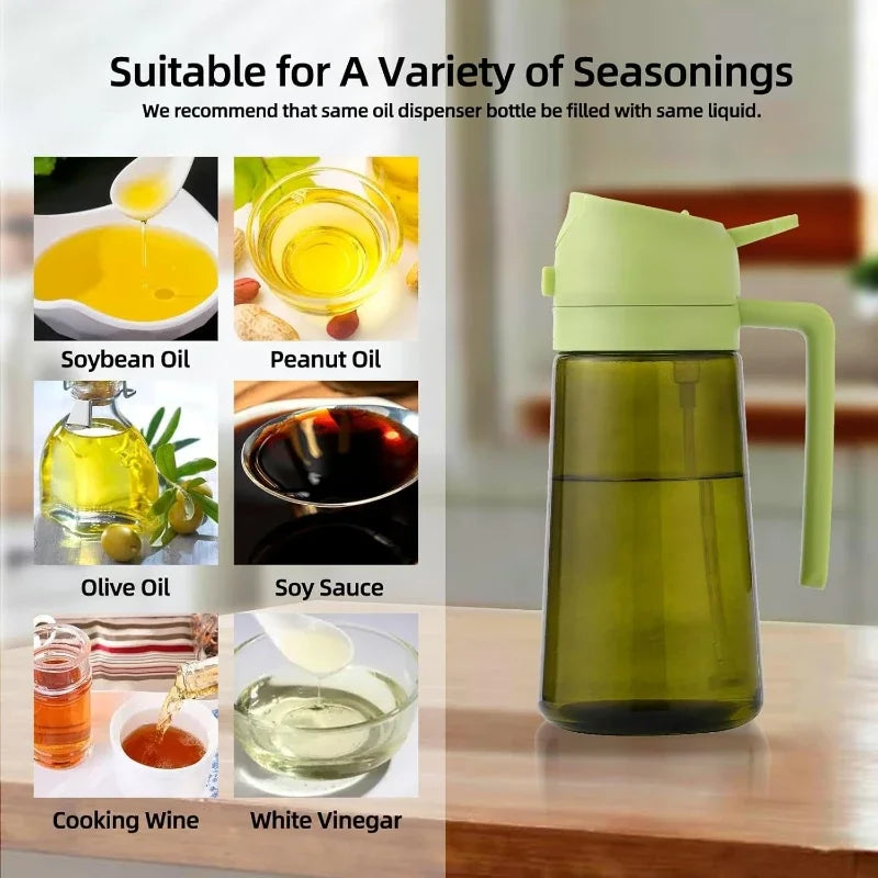 2-in-1 Glass Oil Sprayer & Pourer (470ml)