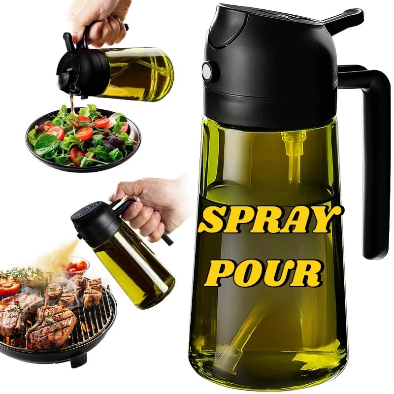 2-in-1 Glass Oil Sprayer & Pourer (470ml)