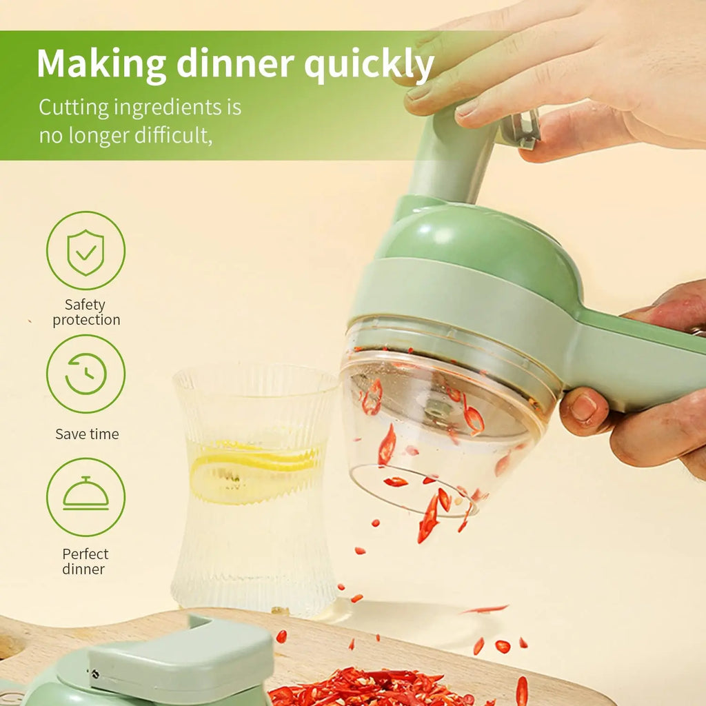 SwiftChop™ 4-in-1 Handheld Electric Veggie Slicer