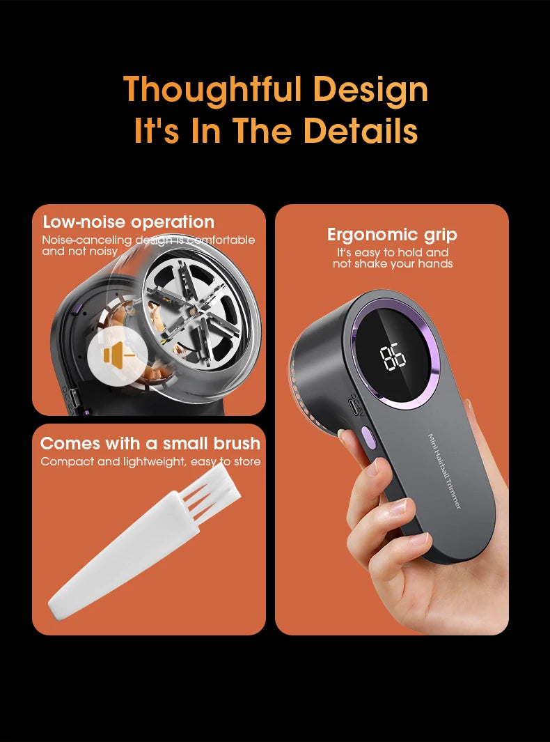 SwiftShave™ Digital LED Fabric & Lint Shaver
